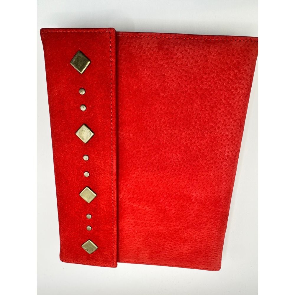 Genuine Red Suede Designer Journal Studded Magnetic Snap 368 Ruled Pages PSJ-01